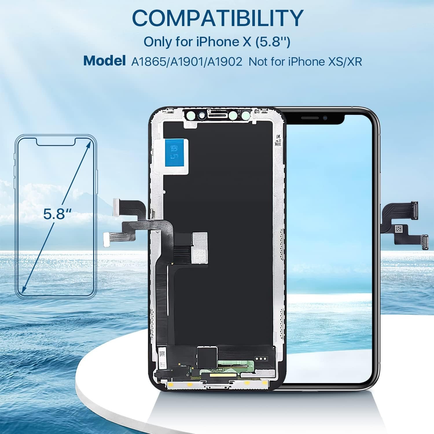 iPhone X LCD Black Screen Replacement Parts Display Assembly Front Panel