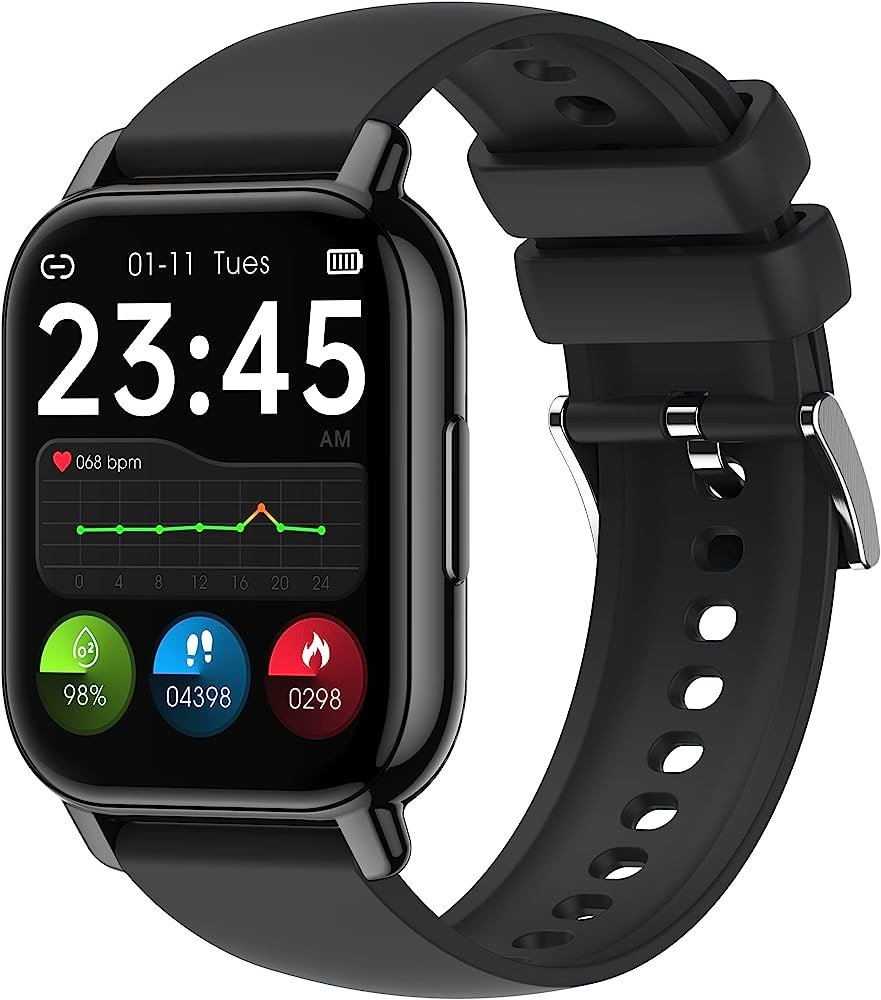 Smart Watch + Call Support, Fitness Tracker IP 68 Waterproof Full-Screen Touch Message with Heart Rate and Sleep Monitor for Men Women